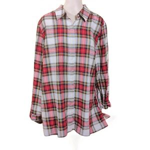Chadwicks Women's Copely Cotton Shirt Top Long Sleeves Button Front Pockets XL